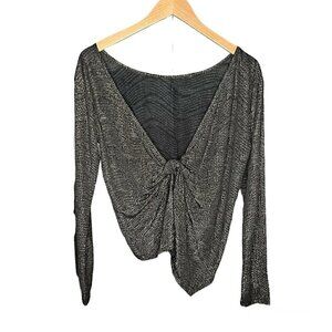 Bcbgeneration Black Gold shimmer blouse size S